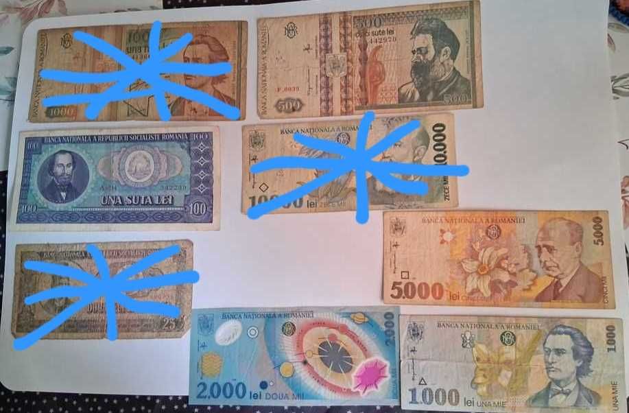 Bancnote, monede si abțibilduri vechi de colectie