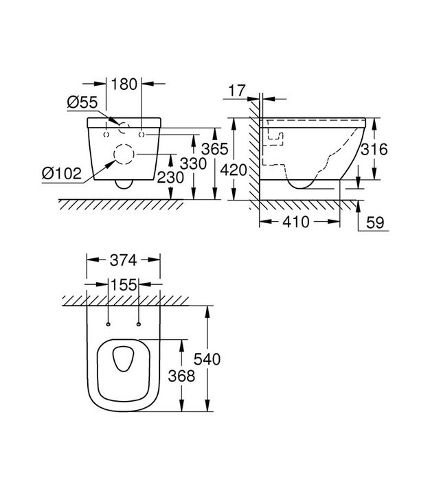 Конзолна тоалетна Grohe + капак