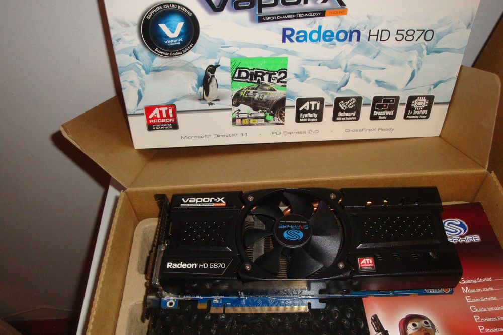 Placa video retro pentru colectie hd5870 vapor-x 1gb gddr5 256biti