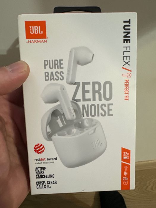 JBL Tune Flex Ghost Edition – бели, чисто нови