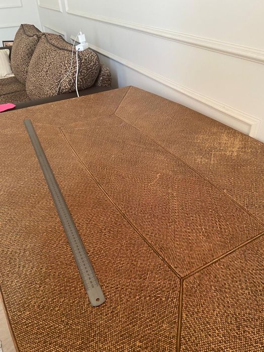 Стол обеденный и 6 стульев с ротангом