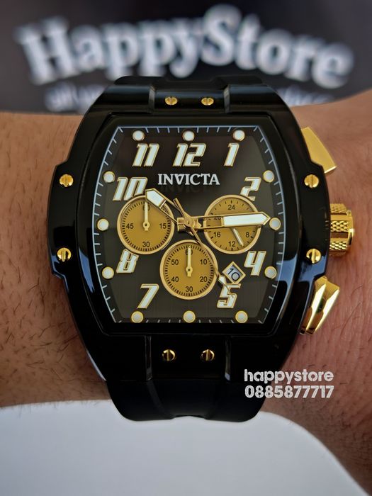 INVICTA Ghost black/gold 47 mm, Инвикта нов ръчен часовник