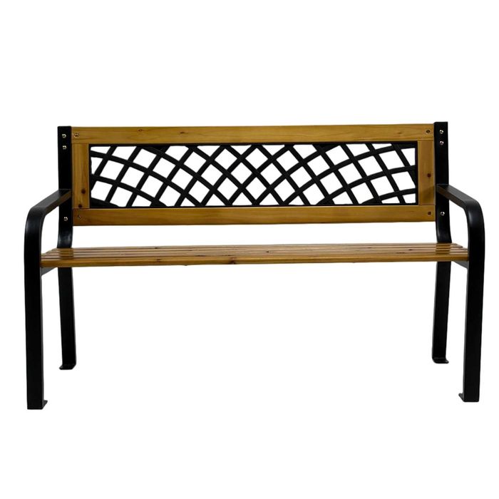 Bancă  de grădină LUNA  din lemn/oțel/PVC - 118x52x73 cm