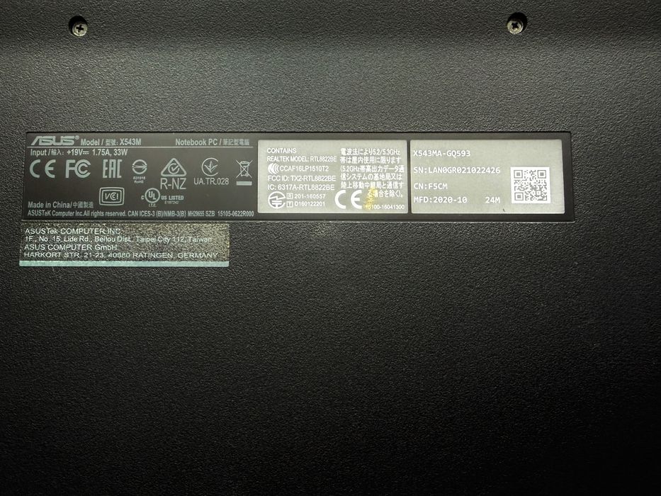 Laptop ASUS 15.6" (Model 2020) - Funcțional / Pentru piese