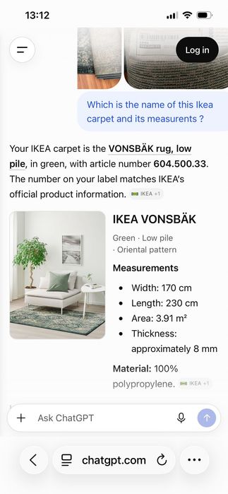 Covor  IKEA model Vonsbäk