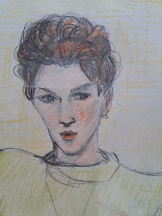 Pictură. Desen: "Personaje feminine" C.C.Constantinescu (1897 - 1967)