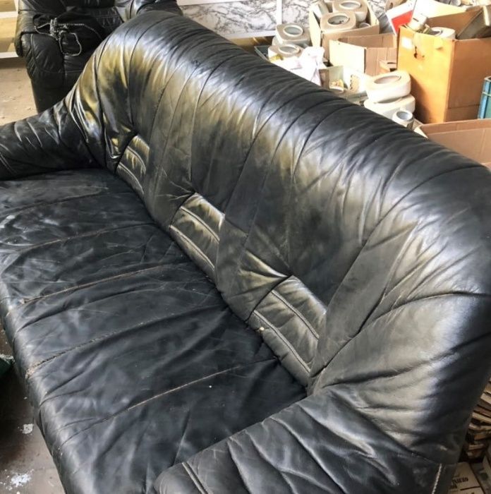 Диван тройка от естествена кожа