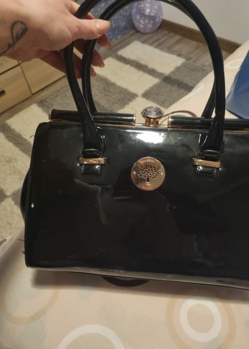 Geanta Mulberry!negru lucios