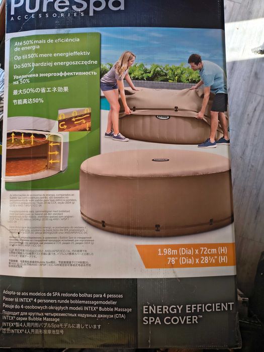 Jacuzzi, Piscină Pure Spa Intex Bubbles Massage de 4 persoane și Prelata Piscina Pure Spa Intex Bubbles Massage de 4