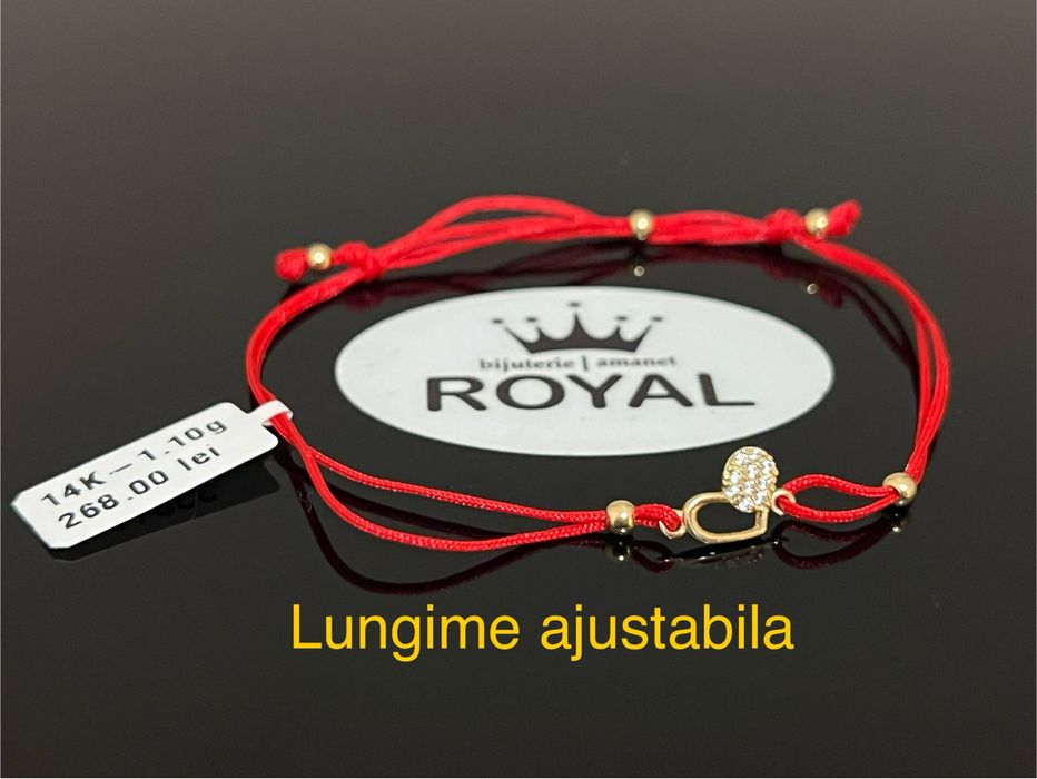 Bijuteria Royal CB : Bratara cu snur bile aur 14k 1,10 gr