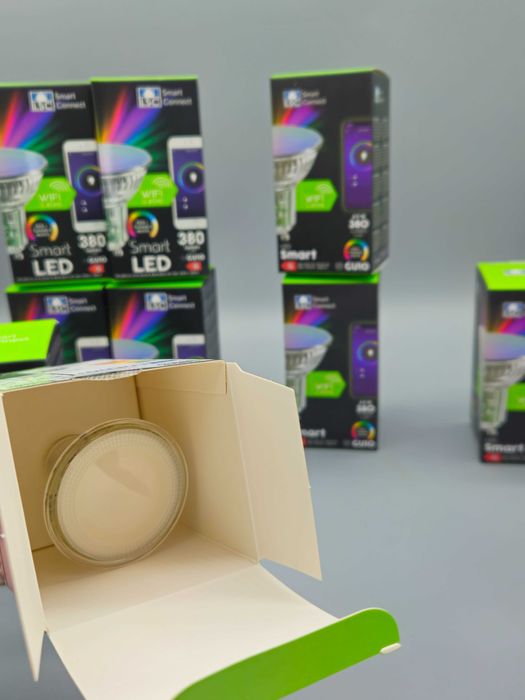 Смарт LED крушка GU10 WiFi RGB + регулируема бяла светлина 4.9W 380 lm
