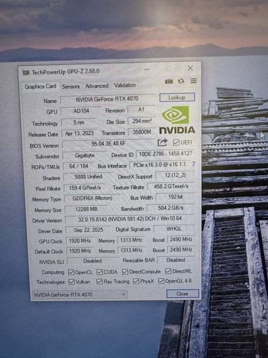Видеокарта Gigabyte RTX 4070 12gb