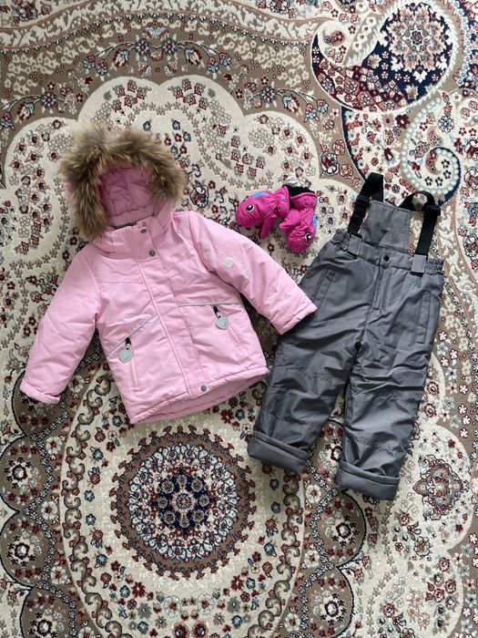Комбинезон зимний детский для девочки. Р.98
