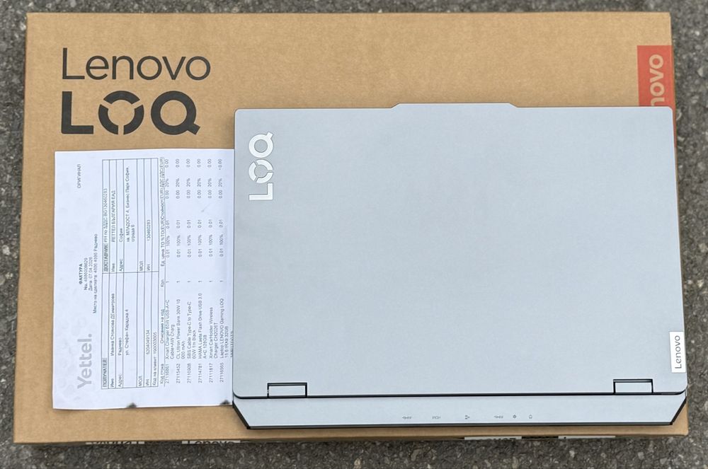 ГАРАНЦИОНЕН!!! Гейминг лаптоп Lenovo LOQ 15IRX9 – i5-13450HX, 32GB RAM, RTX 3050, 1TB SSD