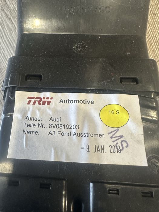 Заден въздуховод за Audi A3