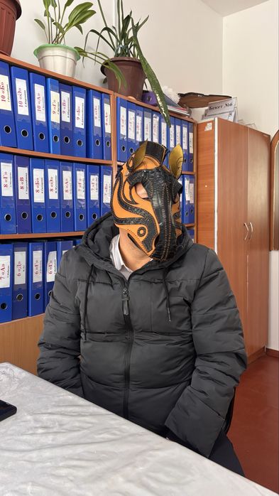 маска лошади коня из кожы