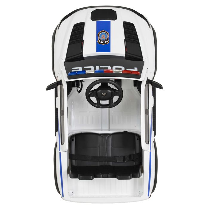 ТОП ЦЕНАНОВО!Акумулаторен джип RAM POLICE WHITE с 12V батерия,EVA гуми,сигнални светлини,USB,дистанционно