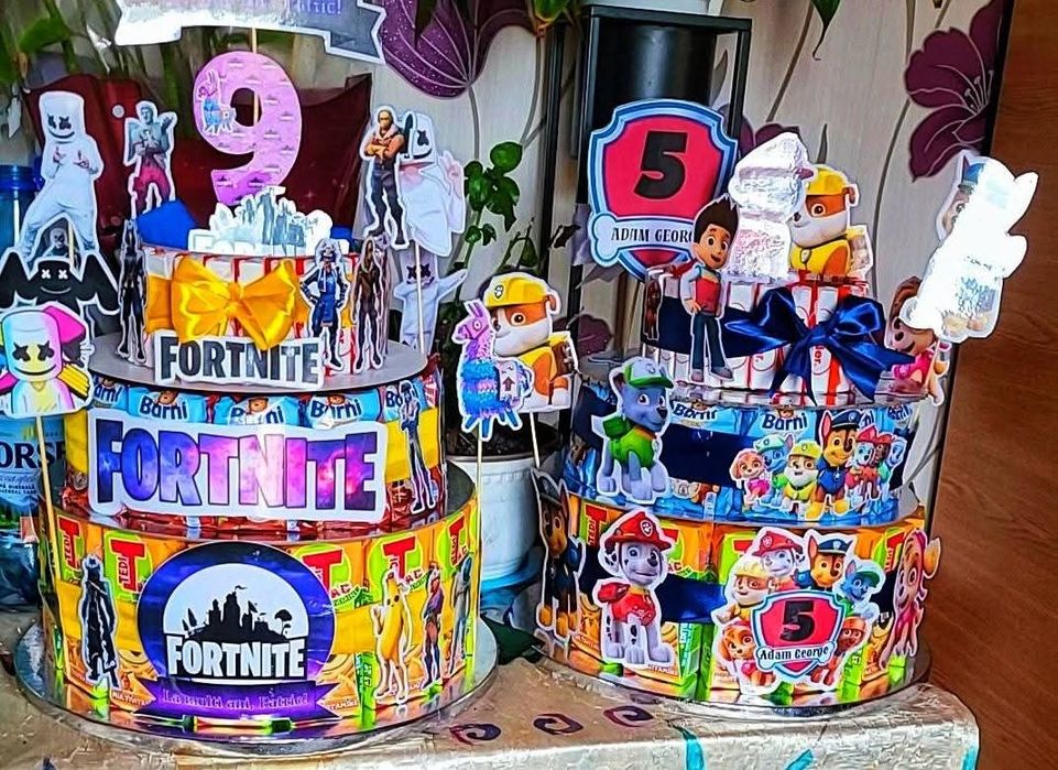 Realizez tort din dulciuri ambalate