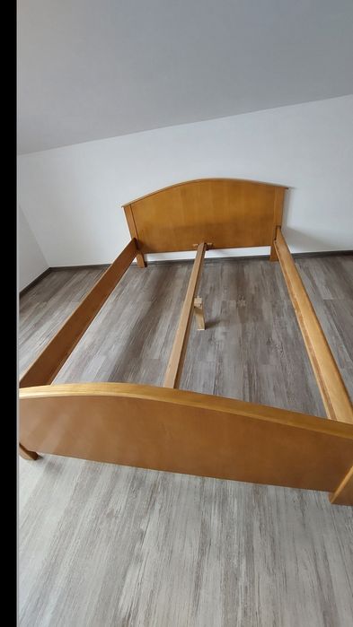 Pat lemn masiv ortopedic 200/200 și rama pat 140/200+ saltea  90 / 200
