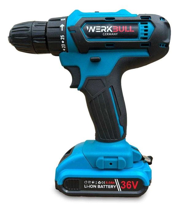 Ударен Винтоверт  две батерии 36 8Ah + Ъглош 125 мм, 1200W с рег  об