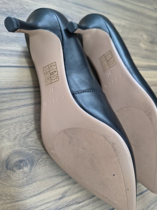Pantofi cu toc piele naturală