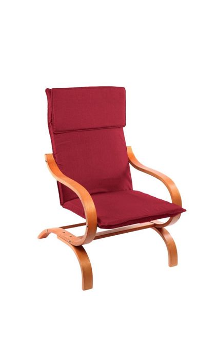 Fotoliu Kring Hemming, cadru curbat, 60x60x90 cm, material textil, Ros