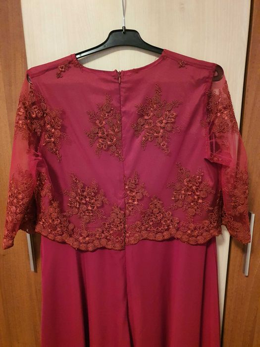 Rochie lunga de ocazie, rosu-grena, Posh Atelier, noua