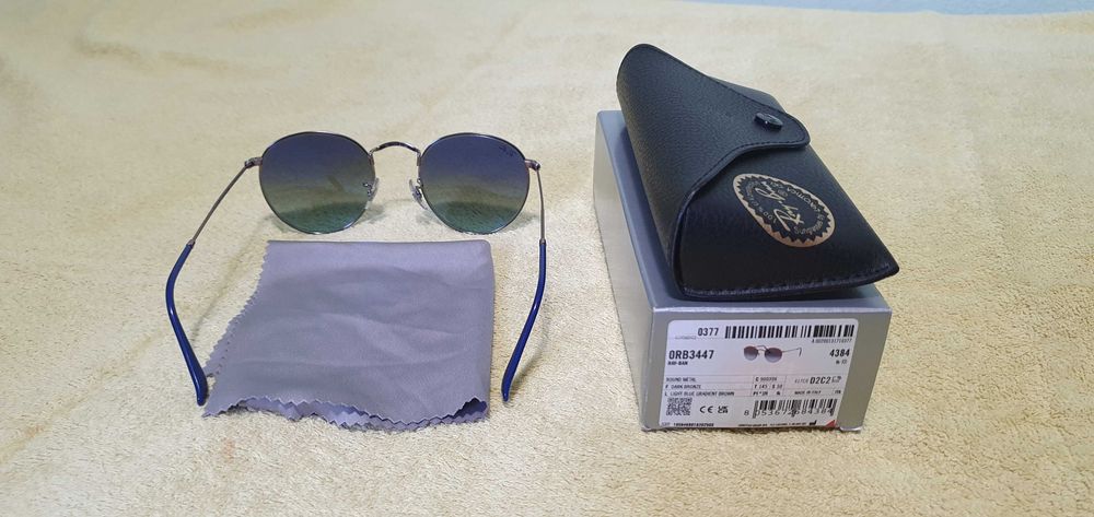 Ochelari de soare  Rayban 3447 900396, Metal, 50-21-145, Maro/Albastru