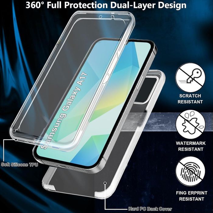 Прозрачен 360° Градуса Кейс Samsung Galaxy A17
