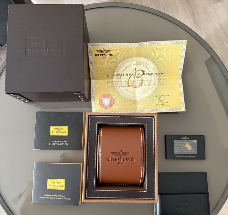 Breitling Transocean Chronograph 18k rose gold bezel