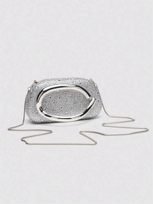 Vand geanta/clutch elegant argintiu NOU