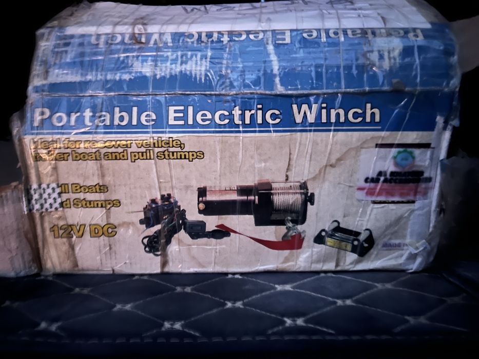 Переносная лебёдка 12V 6000 LB для авто, прицепа, лодки — новая