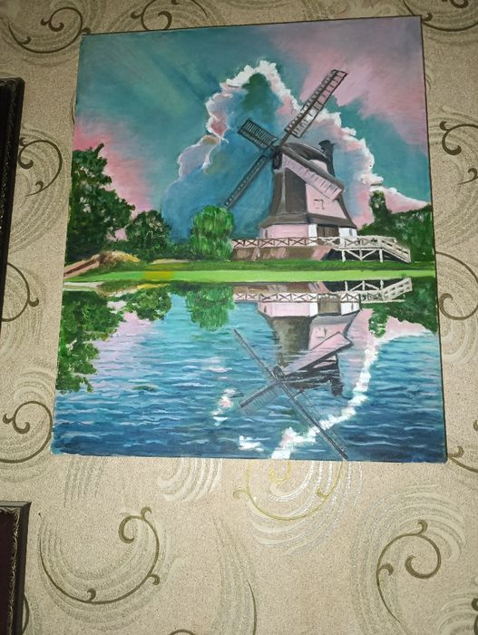 Картина маслом в рамке