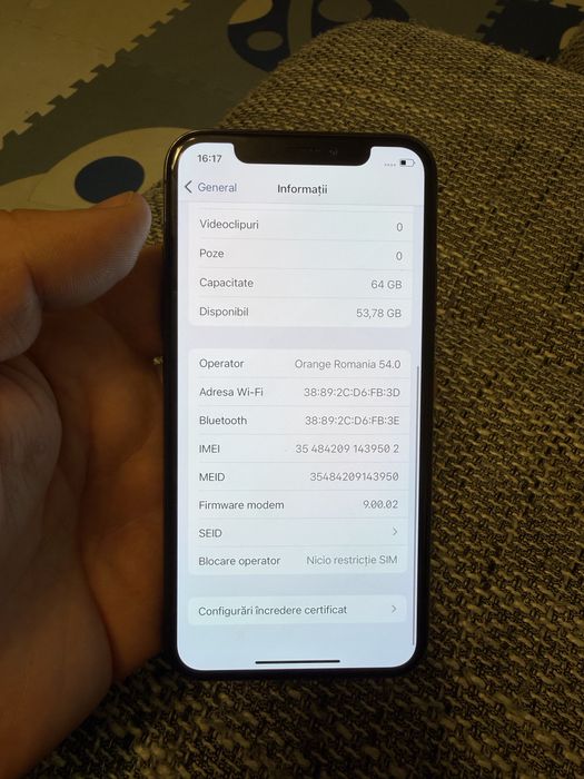 iPhone X 64GB Space Gray – Grad A/B – Baterie 97%