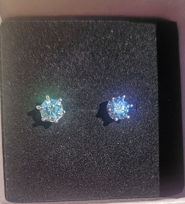 Cercei cu piatra pretioasa 0.5CT/1CT(cod925)_Testate