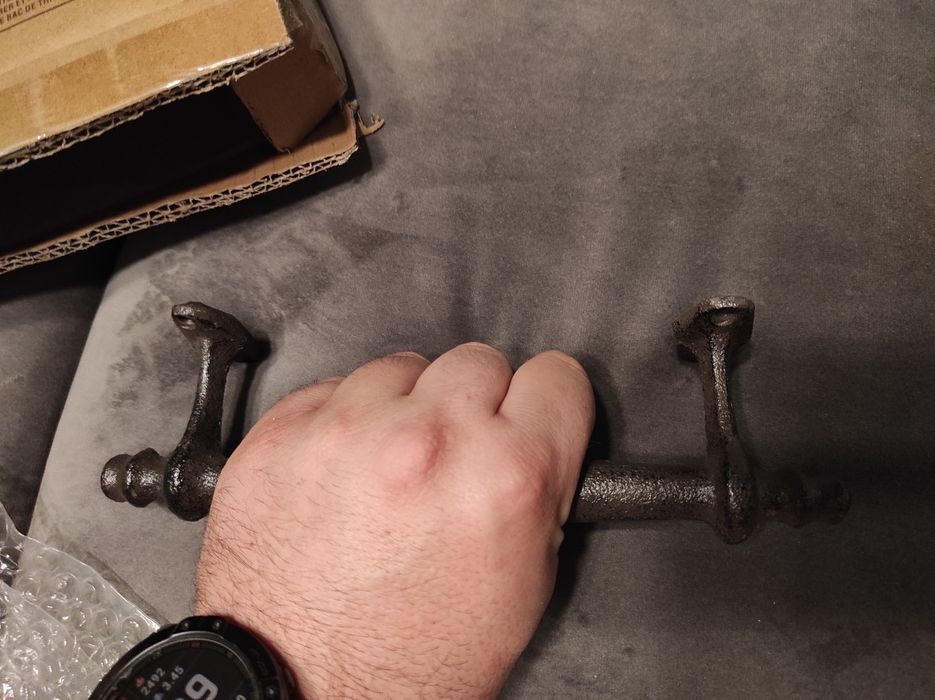 Желязна дръжка за врата в ретро стил с прахово боядисано покритие