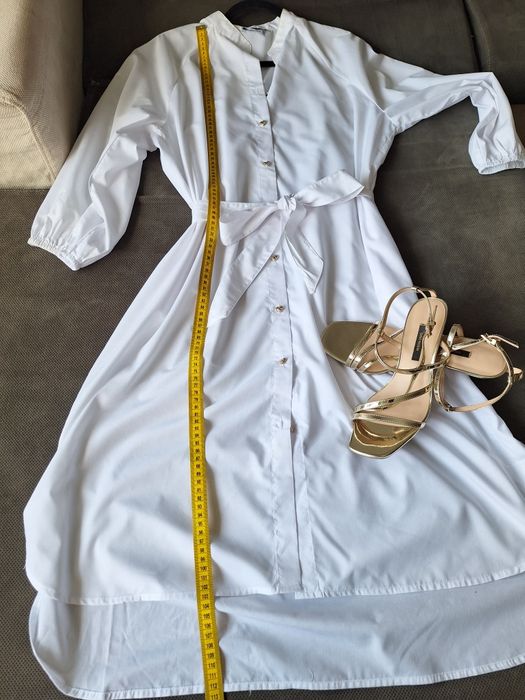 Rochie alba tip camasa tunica Etic