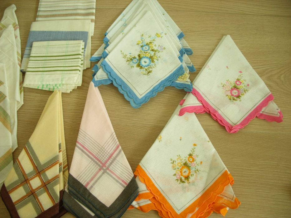 Носни кърпи от плат, жарсе и коприна