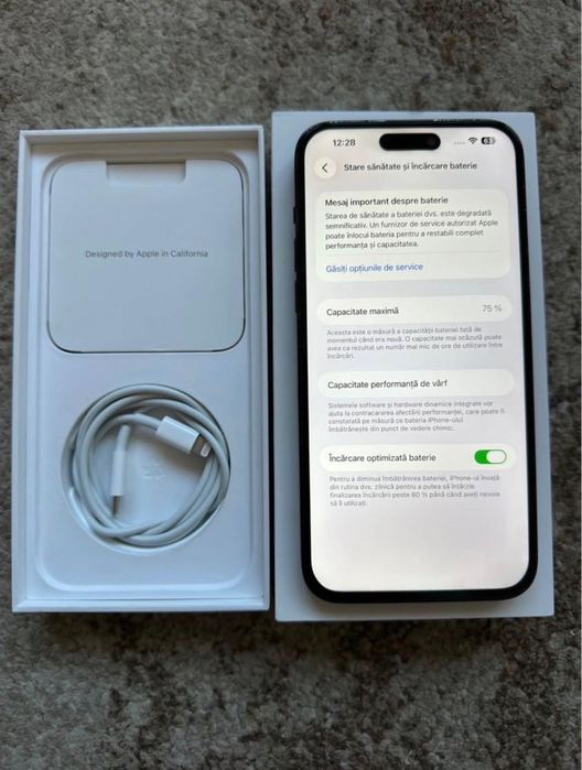 iPhone 14 Pro Max Grey, la cutie cu accessorii