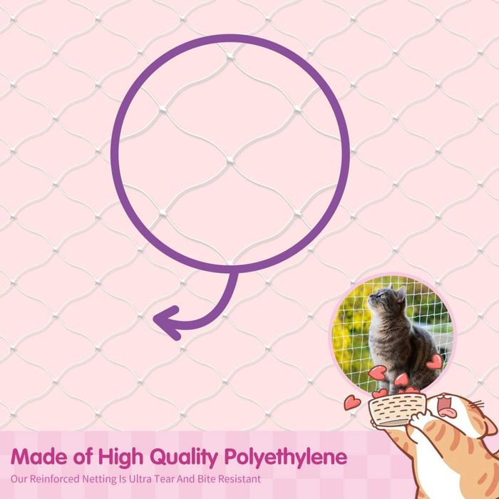 Мрежа за тераса за котки Nobleza 8 x 3 м