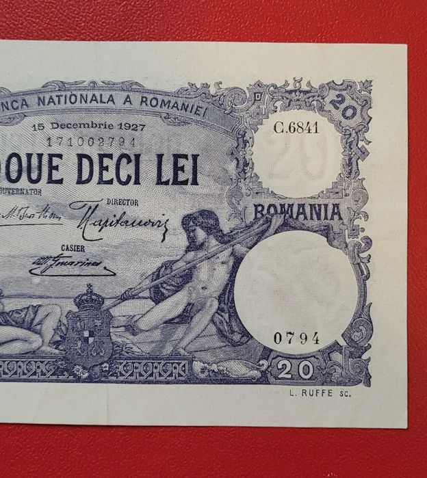 Bancnota 20 lei 1916/1927 Rara Bani vechi monede