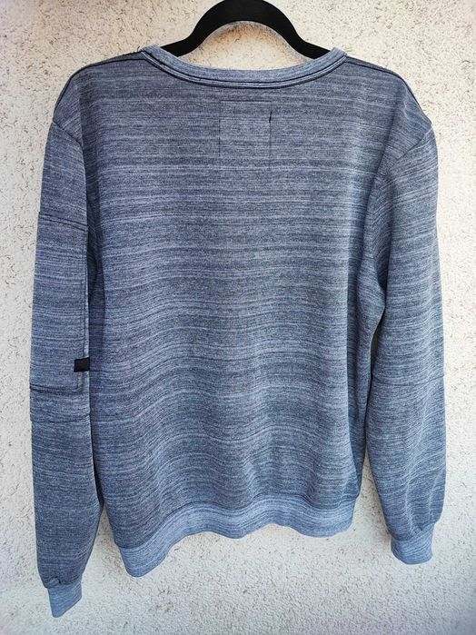 Pulover G-Star Raw gri-albăstrui melanj, bumbac, mărimea M