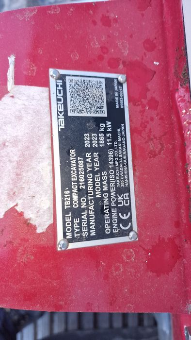 Takeuchi TB216 (2023) - 927h - Powertilt - Picon - URGENT (Fără TVA)