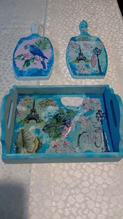 Декорирана дървена дъска винтидж стил