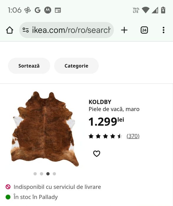 Covor piele vaca Ikea
