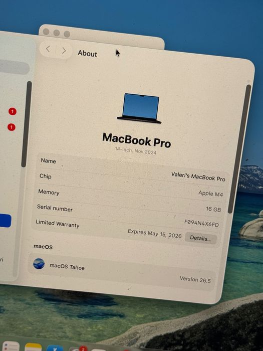 Macbook Pro 14” M4 512GB 16GB