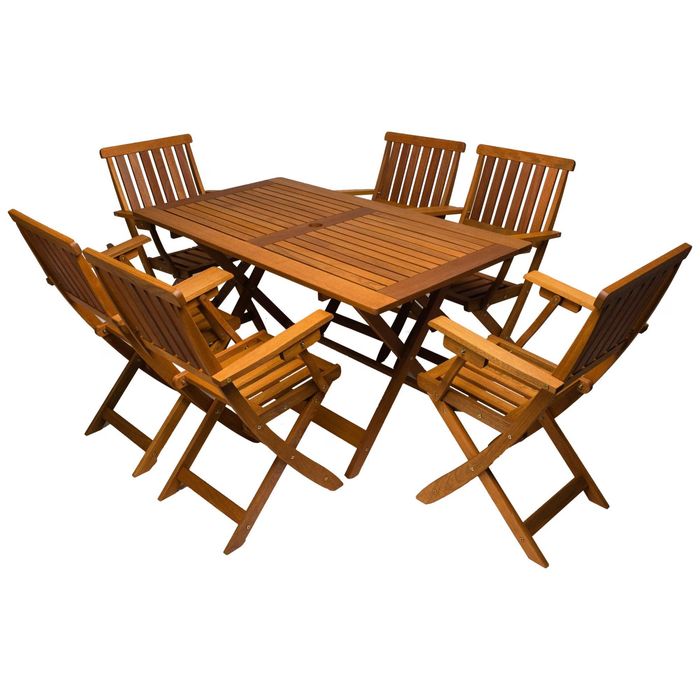 Masa și scaune din lemn pentru terasa