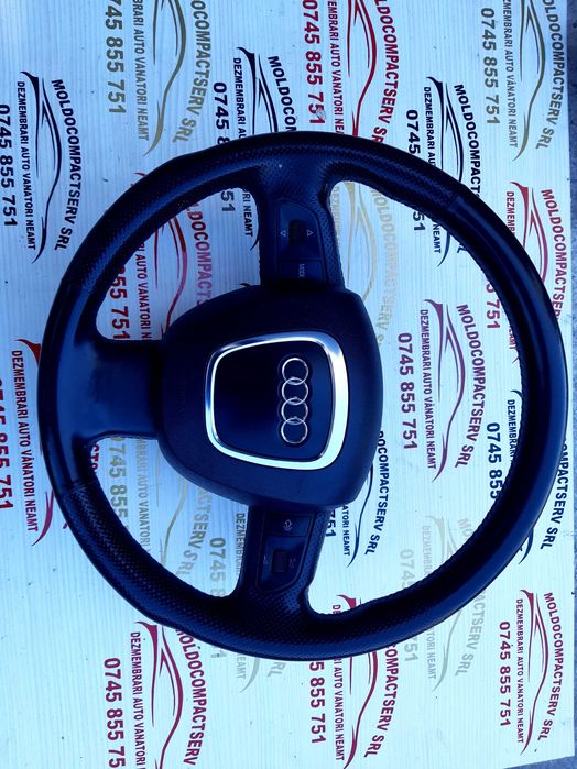 Volan S LINE negru cu airbag si comenzi audi a6 c6 audi a4 b7