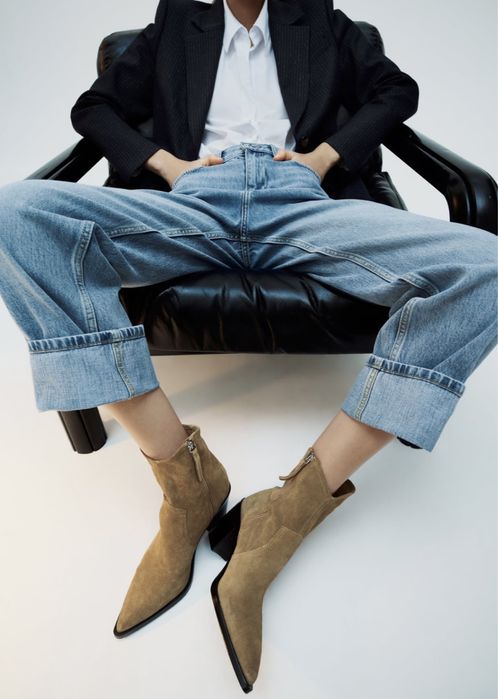 ZARA велурени боти