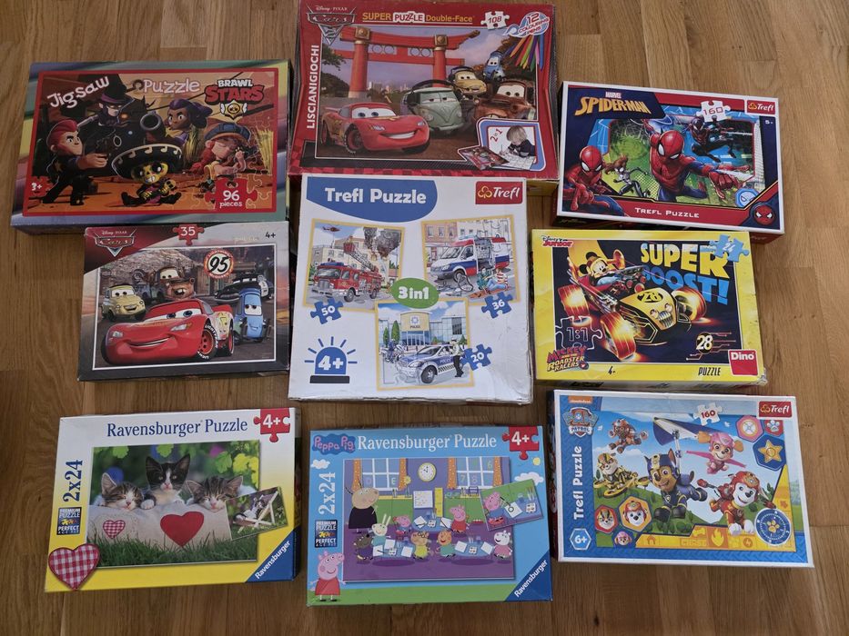 Детски пъзели 3,4, 5, 6+, Spiderman Ben Ten Paw patrol, Car